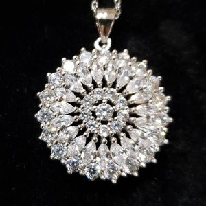 Brilliant Sterling silver pendant with  chain